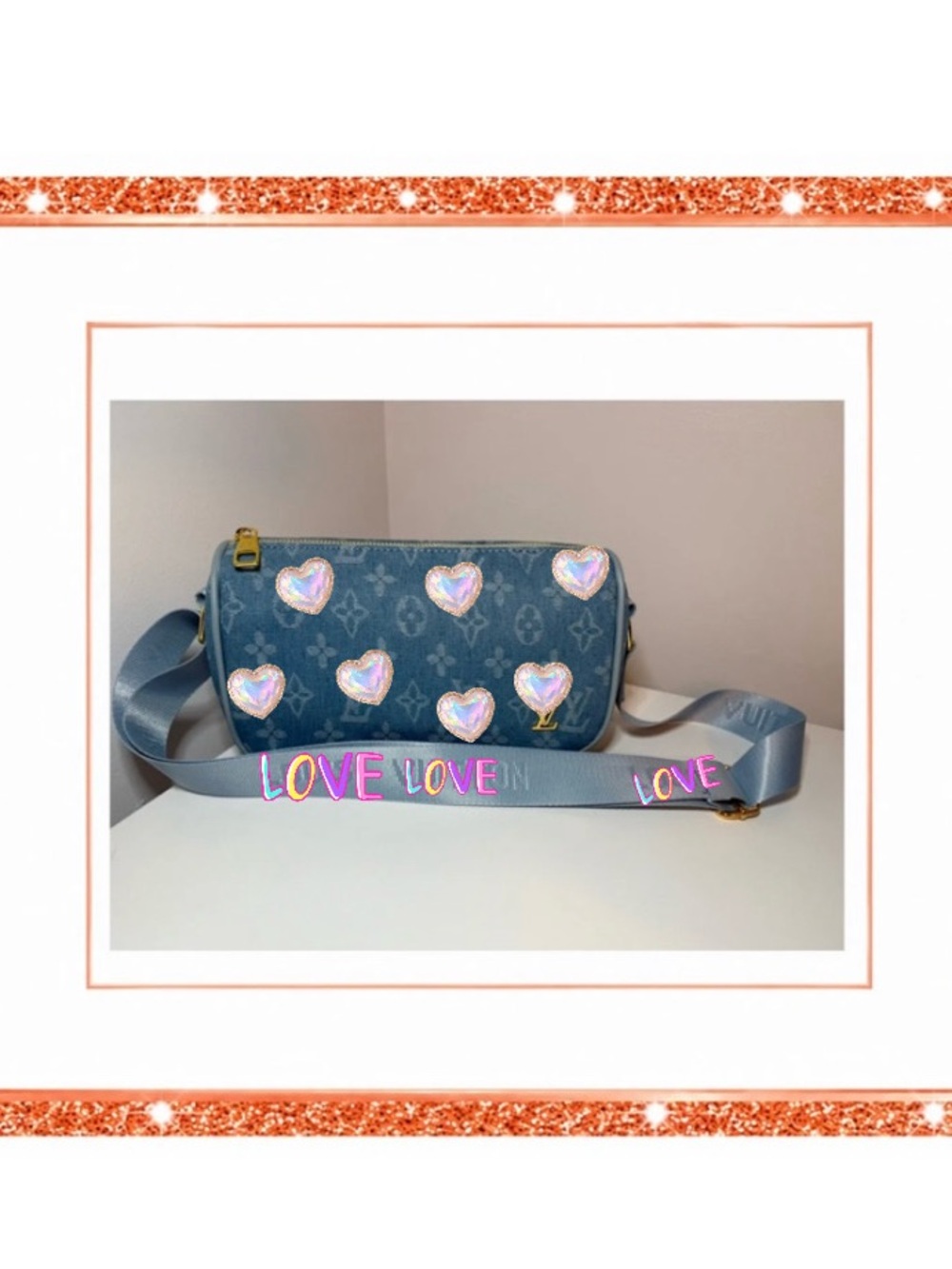 Blue Denim Crossbody Bag